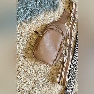 Ahdorned Beige Sling Bag
